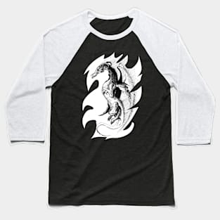 Dragon drawing - ink  - fantasy inspired designs Baseball T-Shirt